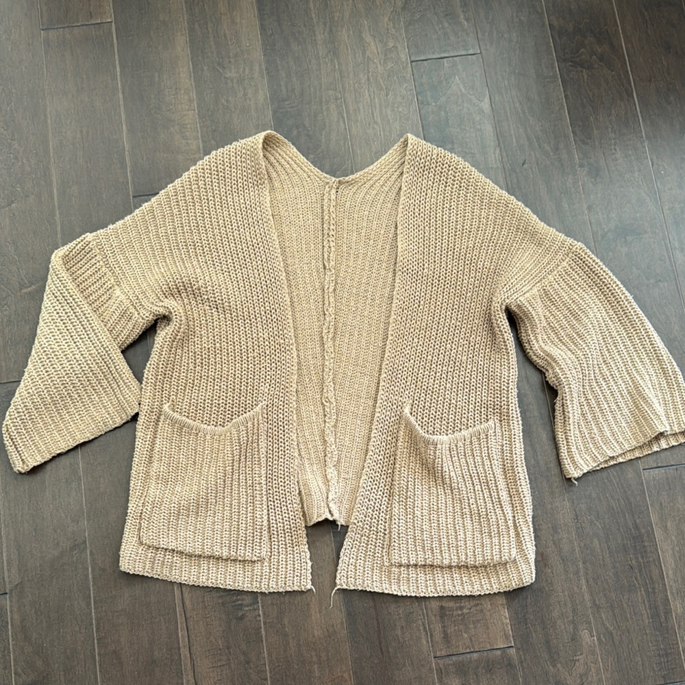 Chic Wish Cozy Tan Knit Sweater cardigan